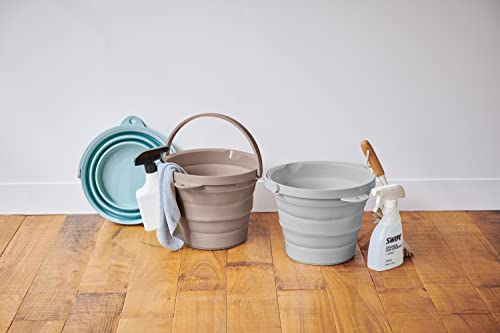 イセトウ ソフトバケツ8型 折り畳み 柔らか素材 8L グレー