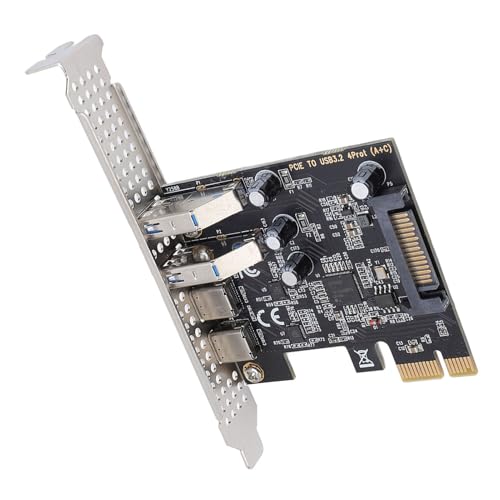 Generic PCIe to USB and Type C Expansion Card, Improve Work Efficiency PCIe Expansion Card for Desktop PC