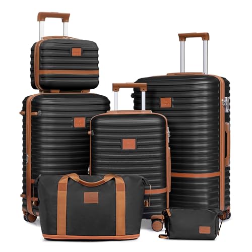 Image of Joyway Luggage Set 3 Piece Suitcase Sets with Spinner Wheel,Hardside Expandable Travel Laggage with TSA Lock (Black
