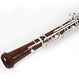Rochix Oboe Professional Performance RHS13 - Cuerpo rojo, tono C semiautomático plateado, 2 lengüetas, paño de limpieza, bastoncillo, soporte para pulgar