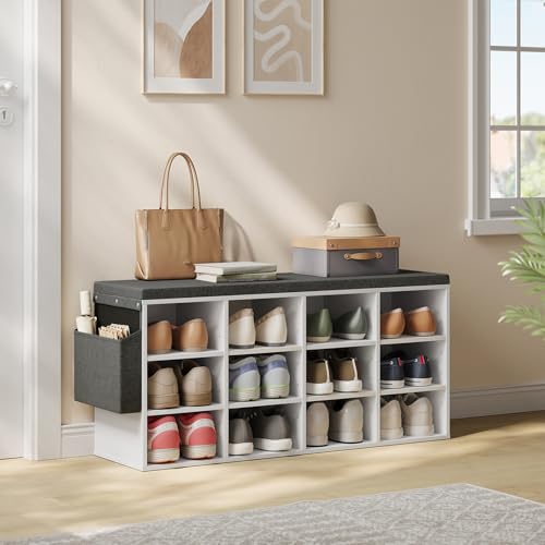 Banc de rangement à chaussures WOLTU blanc pour libérer l'espace au sol