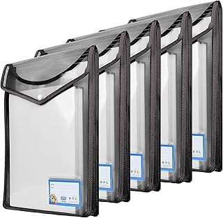 Image of Plastic Poly Envelope File Folder with Snap Button Closure, Waterproof, Legal Size, Assorted Colours (15)