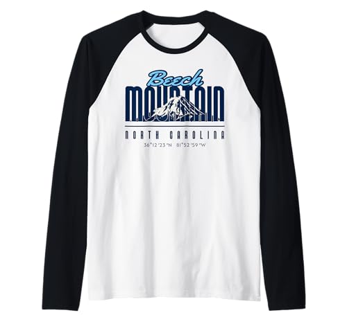 Visite Beech Mountain Resort North Carolina Outdoor Adventure Camiseta Manga Raglan