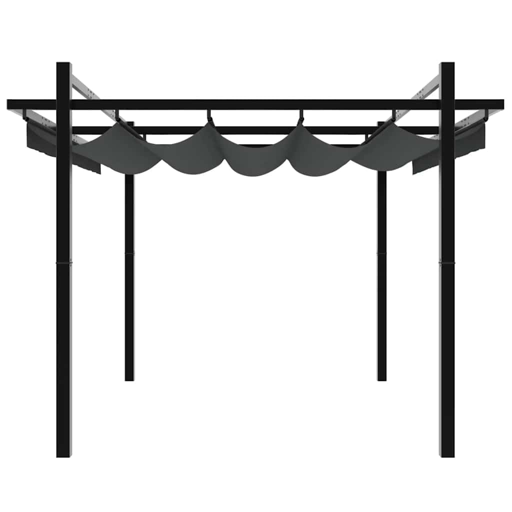 Pergola avec Toit Rétractable, Pergola Tonnelle de Jardin Extérieur Anthracite 3x3 m Aluminium