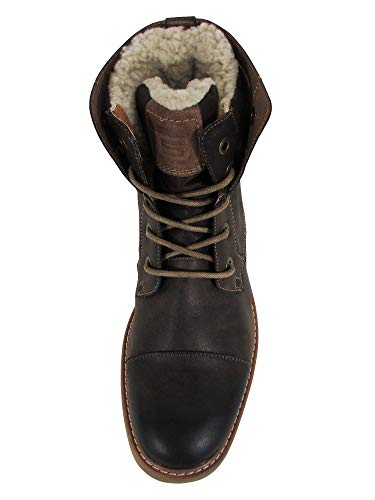 Day Five Mens Casual Lace Up Fold Over Cuff Ankle Boot Shoes, Brown, US 102