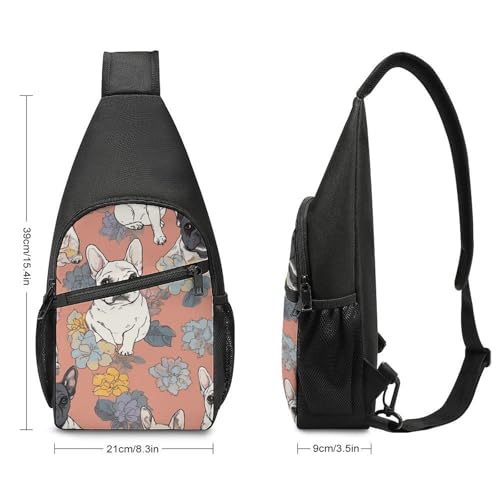 Mochila bandolera ligera con diseño de bulldog francés miniatura 2