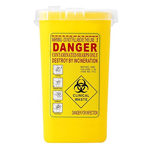 T TOOYFUL Contenedor De Objetos Punzantes Pequeño Cubo De Basura Para Residuos De Tatuajes De Agujas Médicas - Multiuso