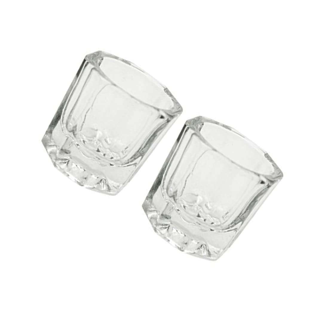 2 pezzi bicchieri per liquidi acrilici per unghie piatto per polvere bicchieri di di ricambio strumenti per vetreria lucidante (ottagonale) piatto per polvere dappen bicchieri di d