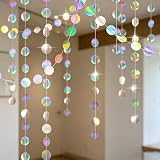 4 Stück Girlande Papier Irisierende   52Ft Hängenden Garland Circle Dots Geburtstagsdeko für Frozen Meerjungfrau Unterwasserwelt Baby Shower Fasching New Year Party Deko