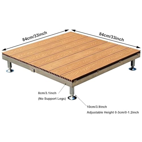Baldosas de terraza entrelazadas de madera compuesta con nivelación regulable Rouge 4