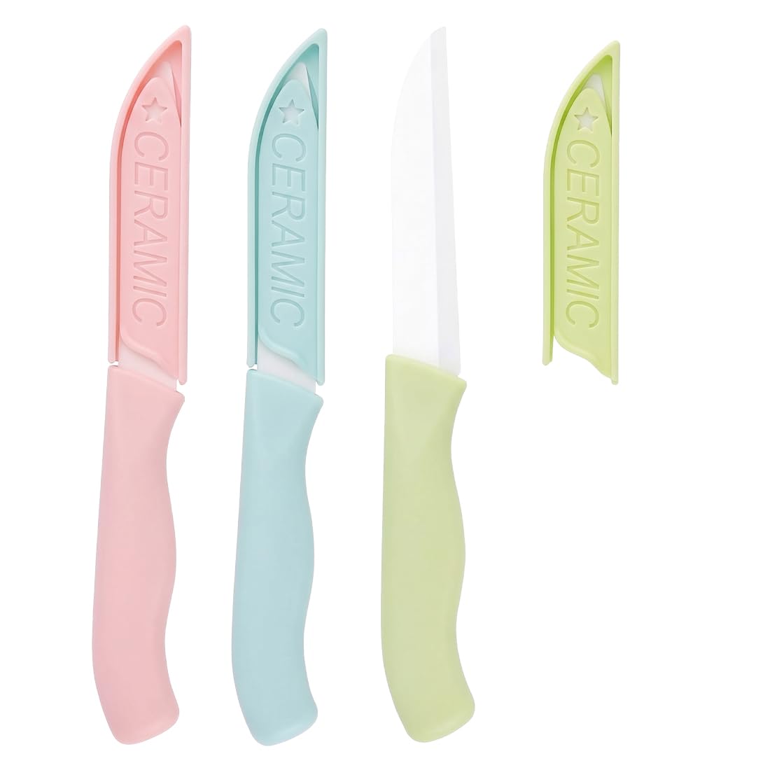 3 Pièces Couteau ceramique, Couteau ceramique cuisine, Couteaux Ceram-ique Lame De 10cm, Pour Couper Des Fruits, Des Légumes, Du Pain