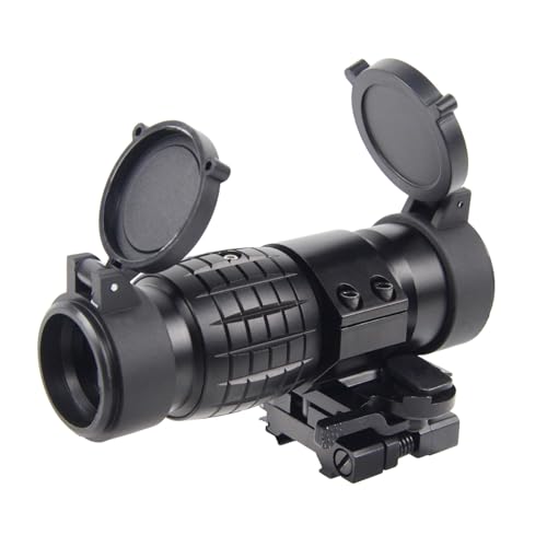 KASENTE Red Dot Magnifier, 3X Magnifier Scope Flip to Side, 600G Shockproof for Airosft