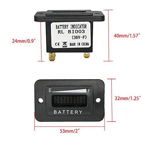 Ajcoflt A luz indicadora de bateria à prova d'água 36V Medidor de bateria de chumbo-ácido do ATV Fo
