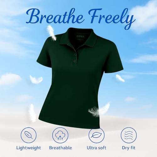 Image of Opna Women's Dry-Fit Golf Polo Shirts 3-Button Golf Polo's in 20 Colors XS-3XL Shirt