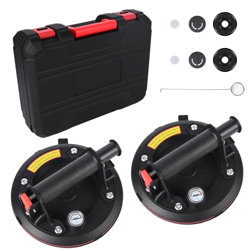 2er Set Saugheber, Robuste Plattenheber für Glas, Fliesen, Laminat & Terrassenplatten | 200kg Tragkraft, Mit Manometer | Ergonomische Saugnäpfe für Fenster, Marmor & Pflastersteine 2er Set Saugheber, Robuste Plattenheber für Glas, Fliesen, Laminat & Terrassenplatten | 200kg Tragkraft, Mit Manometer | Ergonomische Saugnäpfe für Fenster, Marmor & Pflastersteine