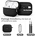 Ljusmicker for AirPods Pro 3 Case 2025 with Cleaner Kit,Soft Silicone Protective Cases for Apple AirPods Pro 3rd Generation Case for Women Men,AirPod Pro 3 Cases Cover Accessories with Keychain-Black