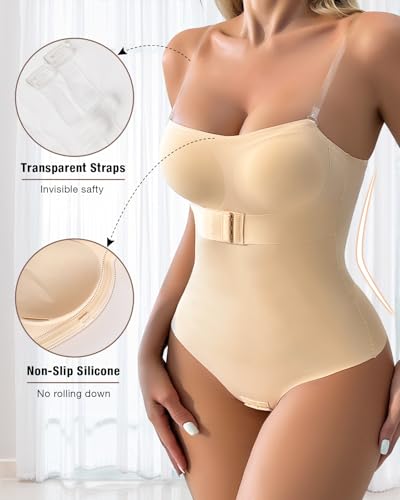 Shapewear Bodysuit Tummy Control Strapless Bra Shapewear for Women Strapless Faja Body Shaper Thong Light Shapewear4