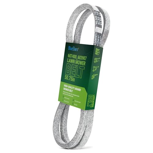 BlueStars 607400 Pump Drive Belt Replaces 603907 Hustler Drive Belt - Compatible with Hustler Raptor SD 52 54 60 Deck Raptor SDX/Limited Zero-Turn Mowers | Aramid Cord | 50.75 x 1/2