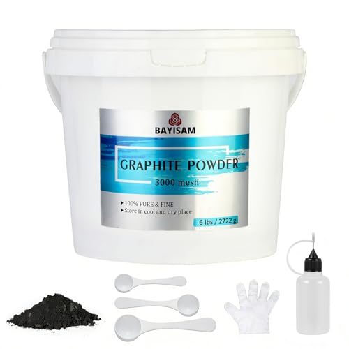Image of 6LBS Pure Graphite Powder,3000 Mesh Microfine Dry Graphite Powder Lubricant for Locks, Bearings,Reels,Sketches, Paintings (6LBS /2722g)