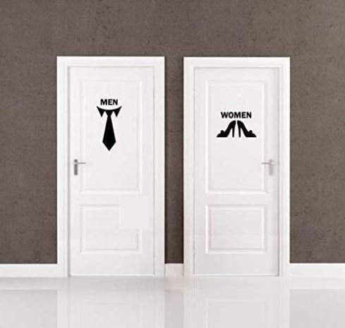 ISEE 360® Men Women Restroom Sign Stickers for Toilet Bathroom Office ...