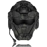 Taktischer Vollgesichtsschutzhelm-Set, integriertes HD-Headset, Anti-Beschlag-Ventilator, verstellbare Maske, multifunktionaler All-in-One-Militär-Sturmhelm (Multicam-Schwarz)