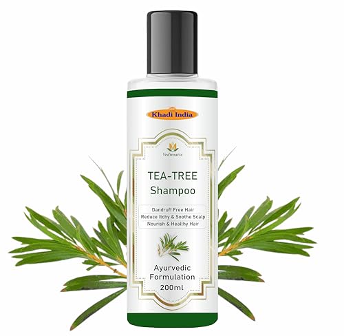 Image of Khadi Vedimatic Organic Tea Tree Triple Treat Invigorating Shampoo with No Parabens, No Sulphates, No Mineral Oil, No Colours, No PEG, Organic, For all hair types (Pack of 1, Tea Tree)
