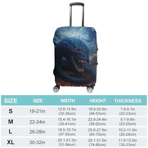 Black Snake in Flames Travel Luggage Cover Anti-scratch Suitcase Cover Elastic Suitcase Protective Cover Fits 19-32 Inch Luggage L2
