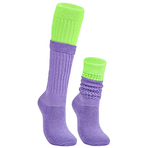 Image of Zando Slouch Socks for Women - 80s 90s Knee High Scrunch Socks Soft Long Stacked Boot Sock Warm Winter Sock Daily Wear