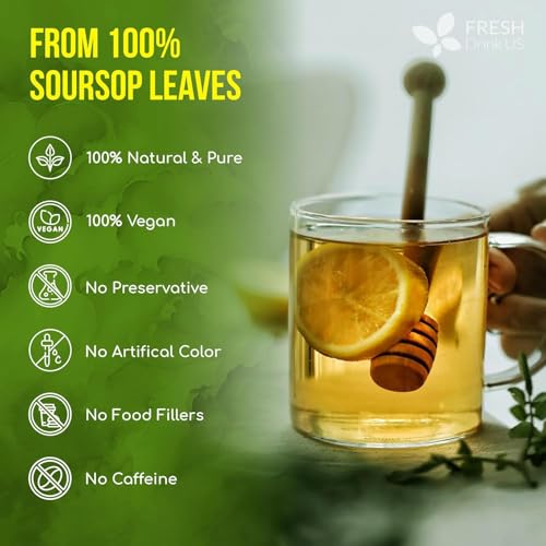 Image of 40 Premium Soursop Graviola Leaf Tea Bags, 100% Natural and Pure from Soursop Leaves, Handmade, Made With Natural Materials-Corn Fiber Tea Bag, Sugar /Caffeine /Gluten Free, Hoja Guanabana Tea