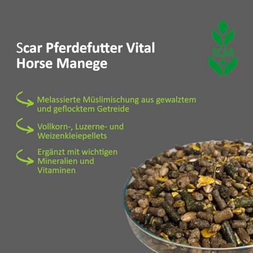 Scar Pferdefutter 20 kg Vital Horse Manege Müsli Vollkorn Melassiert Mineralien