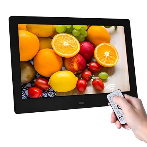 Haipky 7 HD IPS Digital Photo Frame - 1080P Video, Auto On/Off, Image Preview, MP3, Calendar, Clock, Remote Control, Black