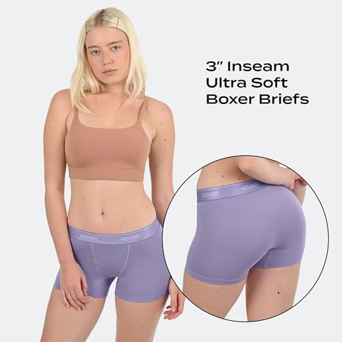 Image of Woxer Womens Boxers - Star 3 inch Boy Shorts Underwear for Women - Boxer Briefs