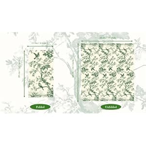   Cerise-100-Green-Toile-Paper-Napkins-Spring-Floral-Bird-Guest-Bathroom-Hand-Towels