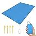Produktbild LAMA Picknickdecke Wasserdicht Picknickmatte 140x200 cm Campingdecke Outdoor Stranddecke Waschbar Outdoordecke Matte mit 4 Zeltstöpsel 1 Karabiner für Picknick Camping BBQ Strand Park Reisen Blau