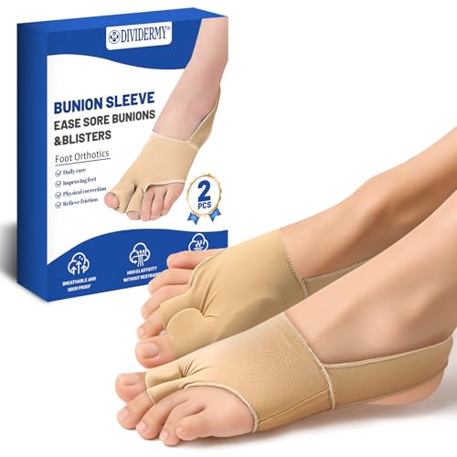 2 Piezas Corrector de Juanetes, Hallux Valgus Calcetines, Vendaje Corrector de Juanetes, Separadores Dedos en Valgo con Banda para el Talón, Alivio Dolor Diurno y Nocturno, Hombres y Mujeres, Pelle