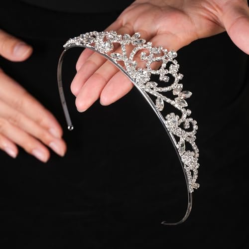 Image of First Communion Tiara Princess Wedding Headpiece for Women Crystal Tiara Jewelry Baptism or Christening Gift for Flower Girls