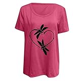 Damen Damenblusen Happy Valentine's Day Tops Langärm Musselinbluse Vintage Longshirt Liebe Herz Langarmshirt Locker Hemd Reguläre Passform Set
