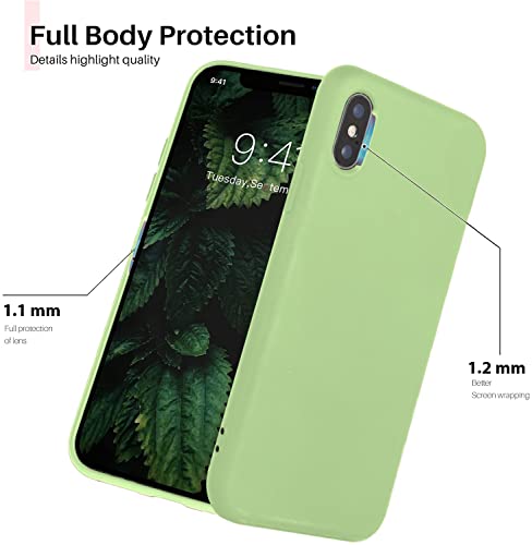 Image of VONZEE iPhone Xs max Cover Wireless Charging Support, Liquid Silicone Gel Rubber Shockproof Back Cover case Candy Phone Cases for iPhone Xs max (Matcha Green)