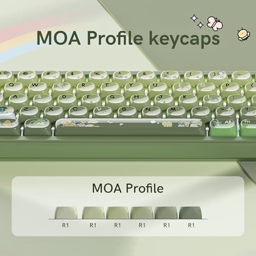 Image of dagaladoo PBT Keyboard keycaps Ceramic Style,Matcha Green moa keycaps