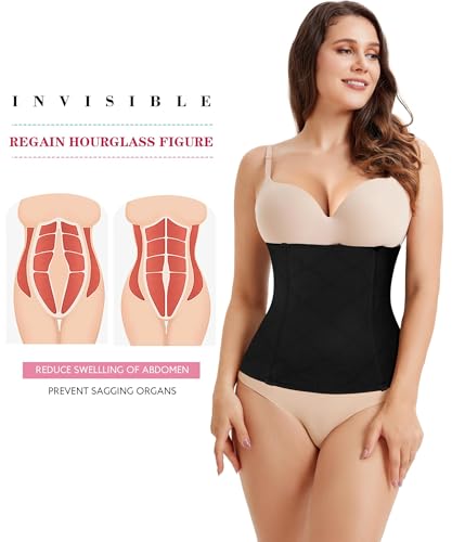 Foto von Bafully Postnatal Bauchgurt & Taillenmieder, 2 in 1 Design multifunktionell Bauchweg Taillenformer elastisch Unterstützung Figurformende Bauchband Shapewear Gurt nach Geburt, Schwarz, M