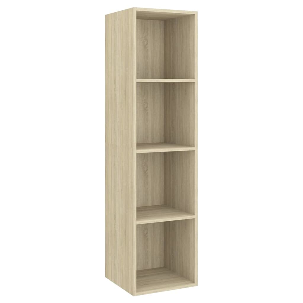 4-TLG. TV-Schrank-Set Sonoma-Eiche Holzwerkstoff, Hängend, Modernes Media Center, Viel Stauraum, für Wohnzimmer und Schlafzimmer