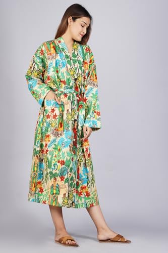 Image of Cotton Women Stylish Printed Kimono, Bath Robe,Night Wear Suit,Swim Wear, Night Dress, Beach Wear