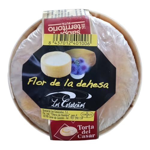 Torta del Casar D.O.P. Flor de la Dehesa 800 g Aprox. – Queso Extremeño de Oveja – Leche Cruda y Cuajo Vegetal – Textura Cremosa – Mejor Queso de España
