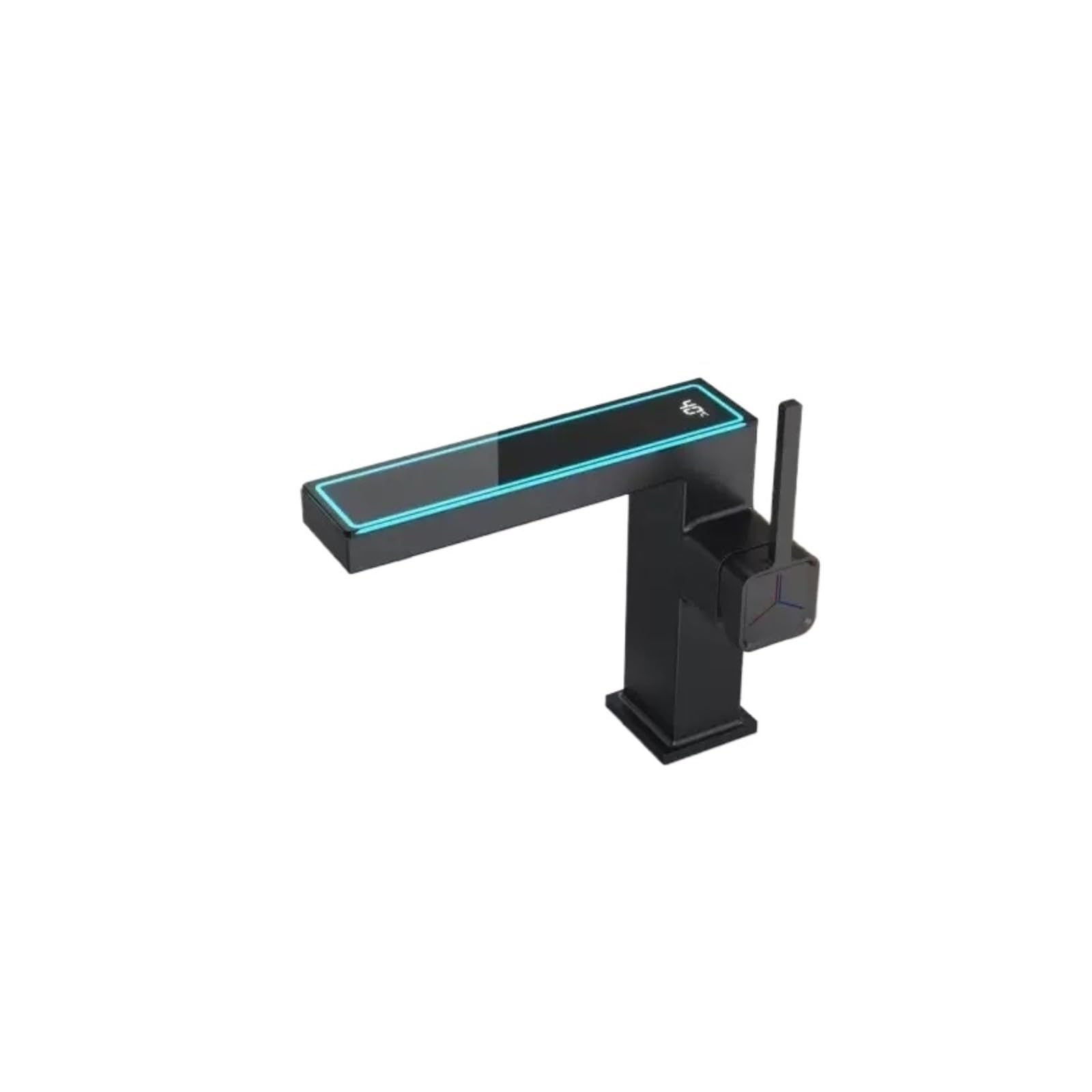 Gun Grey Bathroom Faucet, Brass Basin Sink Mixer Tap with LED Display, Single Handle Hot Cold,Safe and Reliable(Nero)