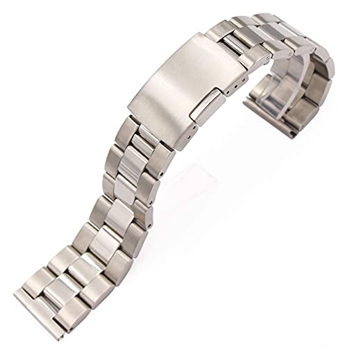 Bracelet de montre en acier inoxydable massif 22mm noir maillons droits amovibles
