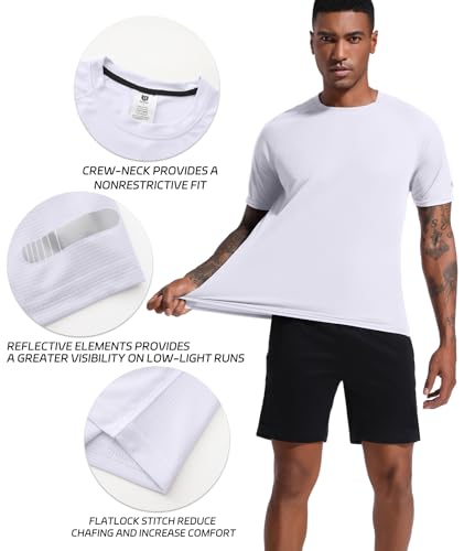 Image of Men's Quick-Dry Sportswear T-Shirts,4 /6 Pack Breathable Moisture Wicking Gym Tops for Training & Workout,Short Sleeve Tees