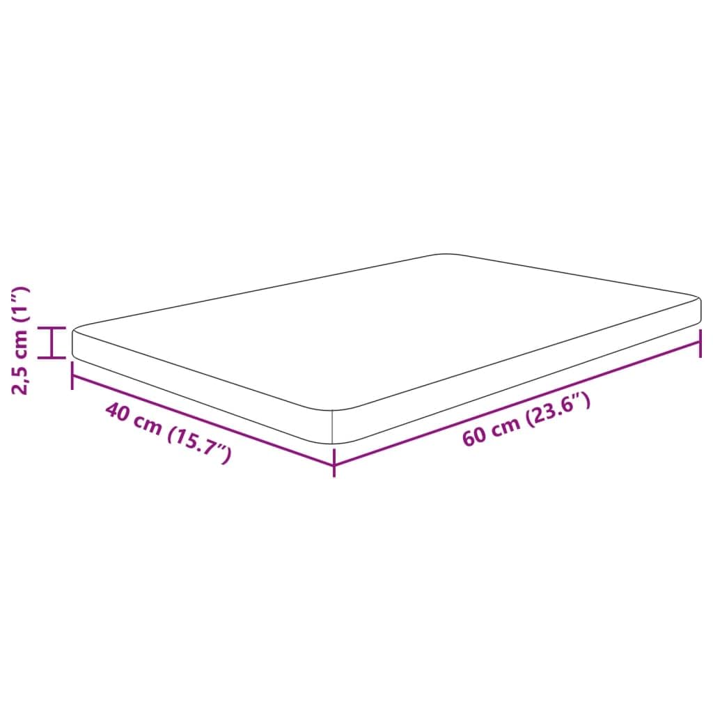 vidaXL Encimera baño Madera Maciza tratada marrón Claro 60x40x2,5 cm