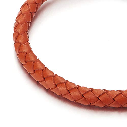 Pulsera trenzada de cuero genuino con cierre magnético miniatura 2