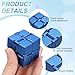 HEARTOOL Metal Fidget Magic Cube Toys Mini Stress Release Finger Flip Cube Toy, Aluminum Stress Relieving & Handheld Fidget Magic Game Perfect for Adults (Blue)