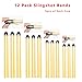 AbbiyyZ 12 Pack Slingshot Bands, Flat Rubber Elastic Replacement Bands (1mm, 1.2mm, 1.5mm, 2mm), 3pcs of Each Size, Ideal for Hunting Slingshots, Catapults & Outdoor Jungle Use